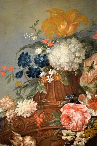 Antiquités - Michele Antonio Rapous (Turin1733-1819) Nature Morte de Fleurs dans un jardin